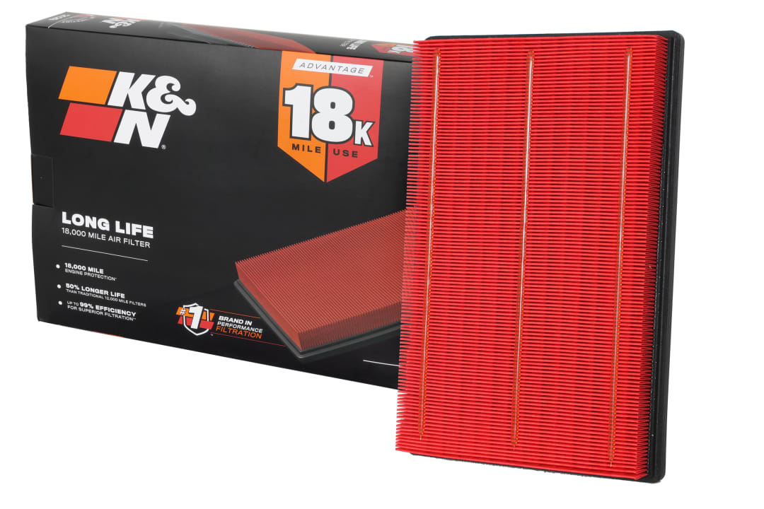 K&N Long Life 18,000 Mile Engine Air Filter - DODGE RAM 1500/2500/3500 3.7/4.7/5.7L for 2014 ram ram 5.7l v8 gas
