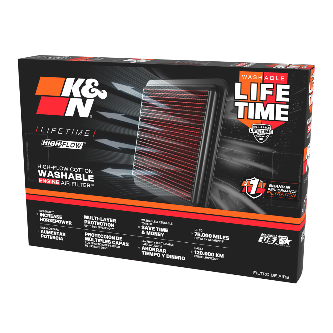 Filtro Aria Auto K&N 33-2722 Lavabile E Riutilizzabile Ad Alto Flusso