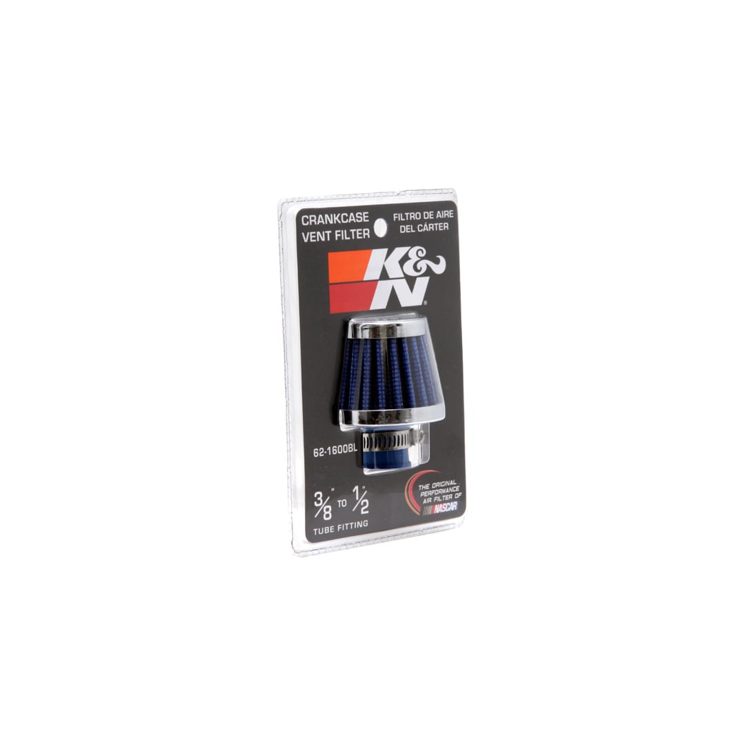 K&N 62-1600 WT Filtro Dell'Aria Di Sfiato Con Flangia In Gomma, Cromato, Lavabile E Riutilizzabile