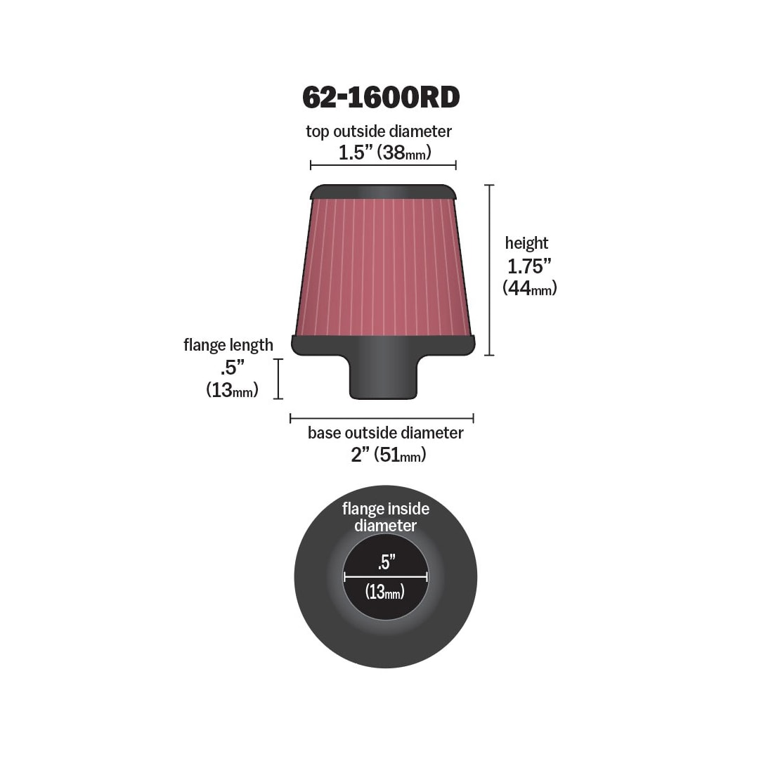K&N 62-1600RD Vent Air Filter/ Breather