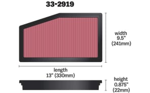 K&N 33-2916 Filtro Aria Auto Lavabile E Riutilizzabile | Più Potenza E Protezione Motore
