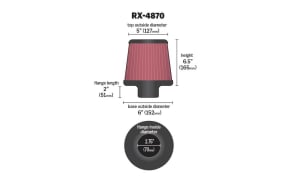 K&N RU-4870 Universal Clamp-on Air Filter Fits Italy K&N RU-4870 Universal Clamp-on Air Filter Fits Italy