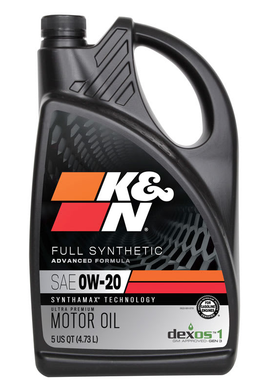 K&N 104100 Oil; 0W-20 K&N Synthetic Motor Oil, 5 Quart