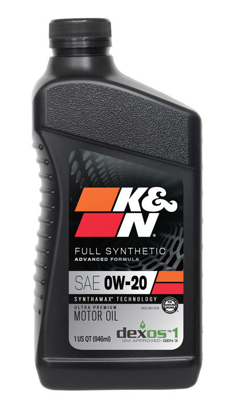 K&N 104105 Oil; 0W-20 K&N Synthetic Motor Oil, Quart