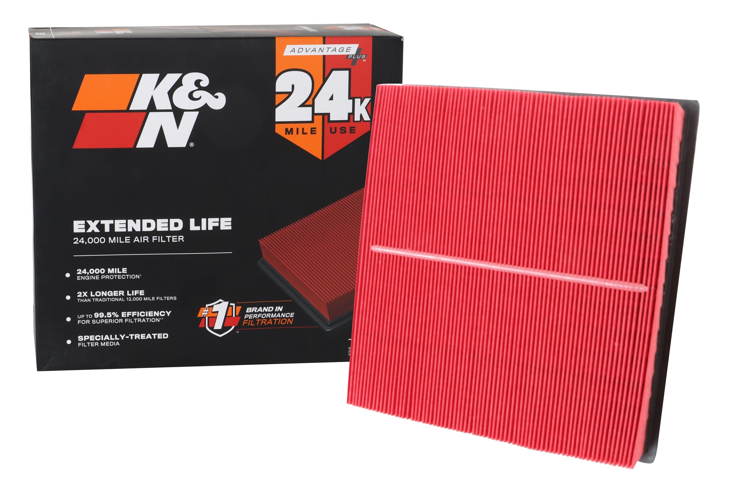 K&N KNX-2457 K&N Advantage Plus Air Filter 24K Miles