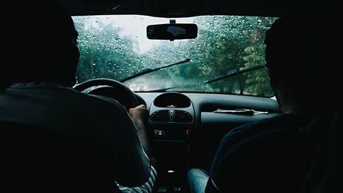 Windshield wipers in rain