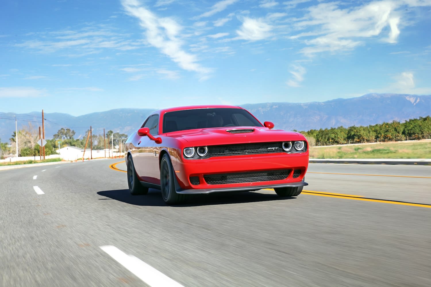 12-2021-Dodge-Challenger-SRT-392-red-car-to-car-driving-shot