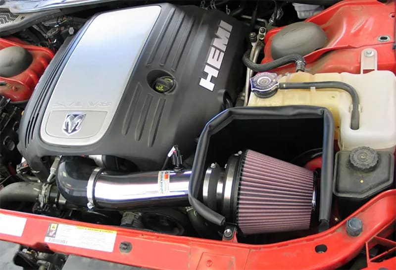 K&N intake installed designed to fit many Dodge Challengers and Chargers