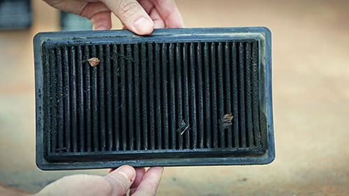 K&N oiled air filter close up