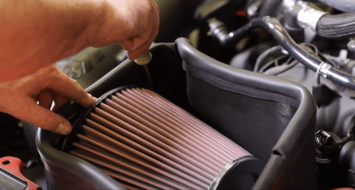 Installing the new K&N air filter into the new housing Installing the new K&N air filter into the new housing