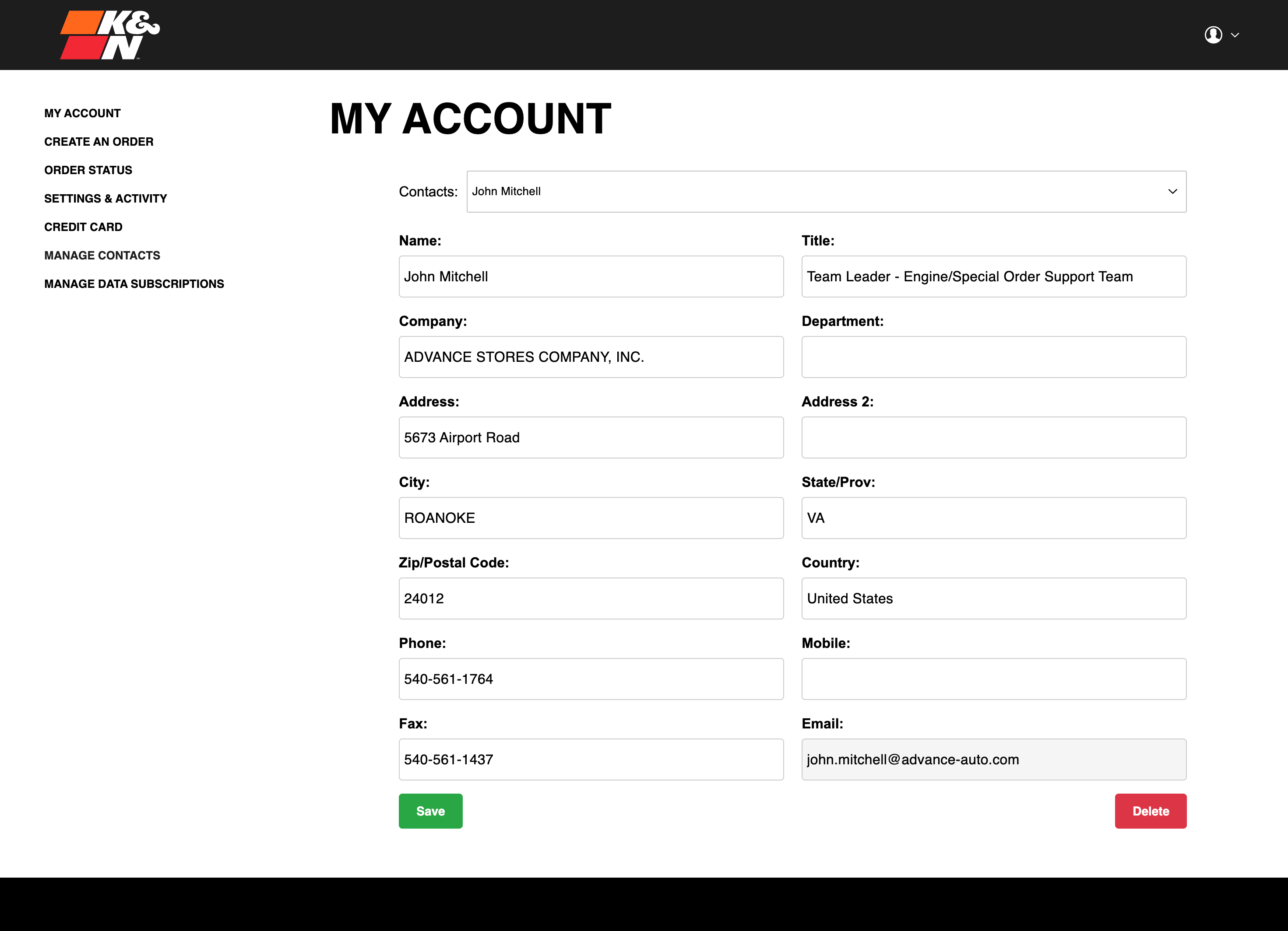 Manage Contacts