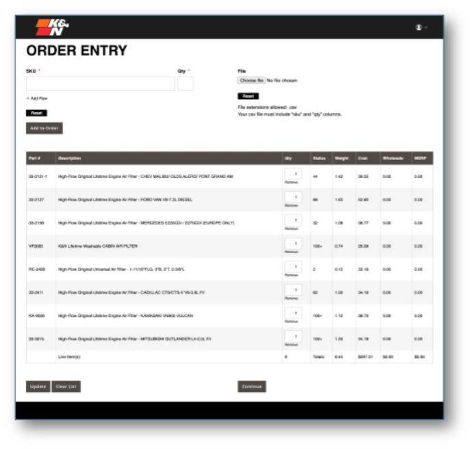 Order Entry