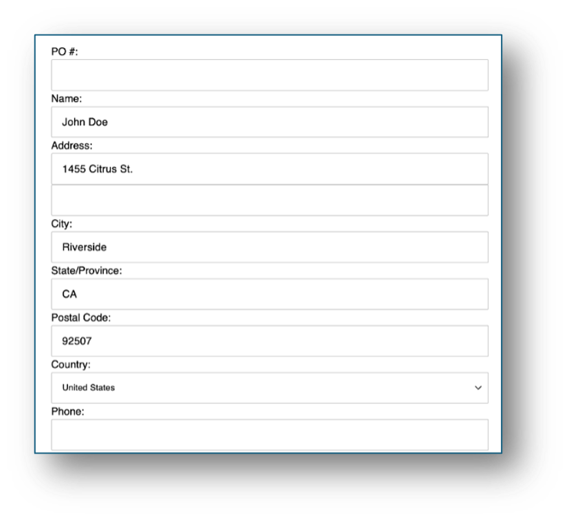 Manual Address Entry