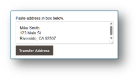 Address copy and paste box
