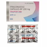 Itaspor 200mg Capsule (Itraconazole) belongs to a group of medicines called antifungals.-RX Supply