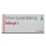 Solicept 5mg Tablet (Solifenacin 5 mg) is a muscarinic antagonist that is used in the treatment -RX Supply