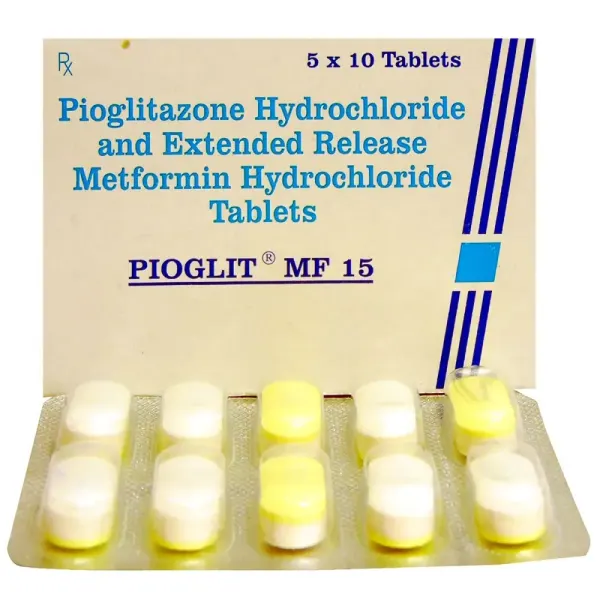 Pioglit MF (Pioglitazone/Metformin) is a combination medicine that helps control blood-RX Supply
