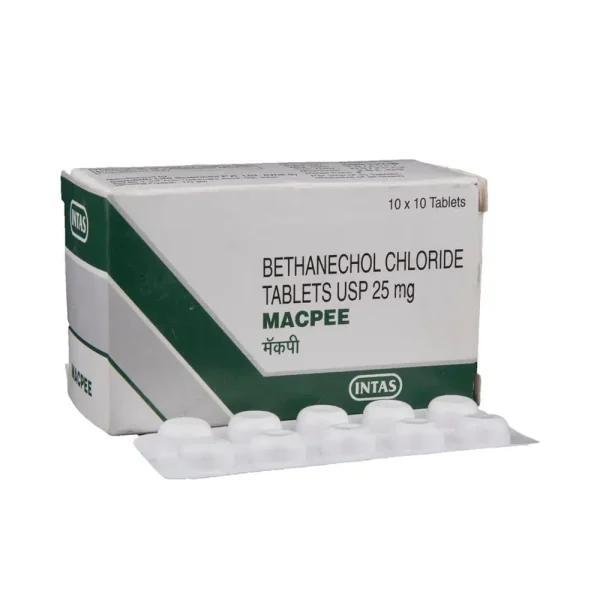 Macpee 25mg Tablet (Bethanechol Chloride 25mg) is used in the treatment of urinary retention-RX Supply