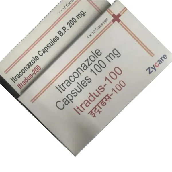 Itradus 100mg Capsule (Itraconazole) belongs to a group of medicines called antifungals.-RX Supply