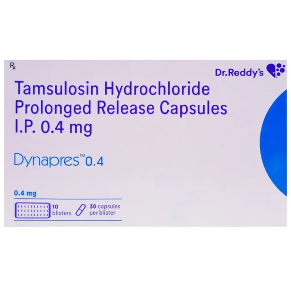 Dynapres 0.4mg Capsule (Tamsulosin 0.4) is an alpha-adrenergic antagonist that is used-RX Supply