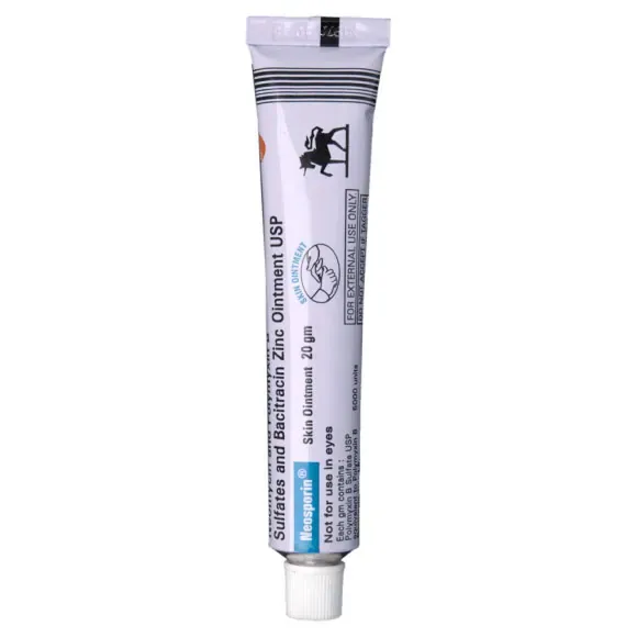 NEOSPORIN 20 G (BACITRACIN/NEOMYCIN/POLYMYXIN B) is an antibiotic ointment used to prevent infection