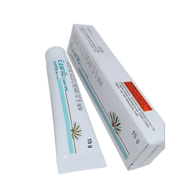 Ezanic Cream 10% is used in the treatment of acne (pimples). It effectively relieves symptoms such as lumps, redness, and sw