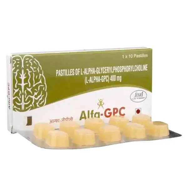 Alfa GPC Pastilles (Alpha glycerylphosphorylcholine) is a plant-based fatty acid.-RX Supply