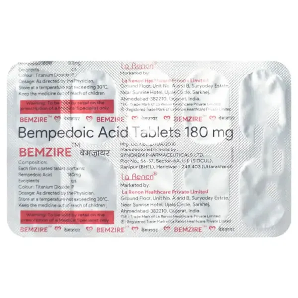 Bemzire Tablet (Bempedoic acid)