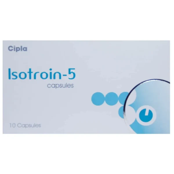 Isotroin 5 mg Capsule belongs to a group of medicines called retinoids (vitamin A derivative)-RX Supply