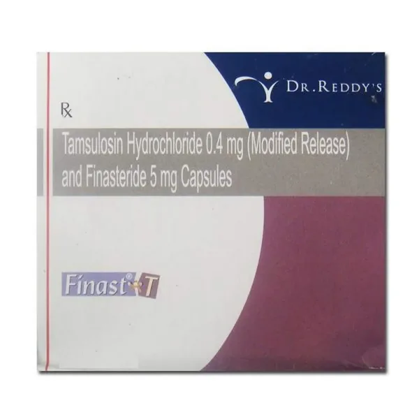 Finast T Capsule (Tamsulosin 0.4/Finasteride 5mg) is a combination of two medicines that work-RX Supply