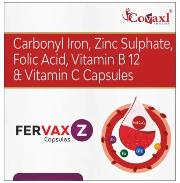 Fervax Z Capsule is formulated to provide a balanced blend of vital vitamins and minerals