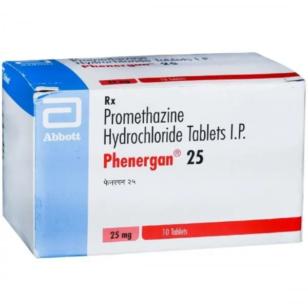 Phenergan (Promethazine) is an antihistamine used to treat allergies, hay fever, and other respiratory allergies