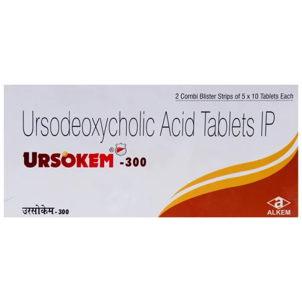 Ursokem 300 Tablet (Ursodeoxycholic Acid 300mg) is a medicine used to dissolve certain gallstones-RX Supply
