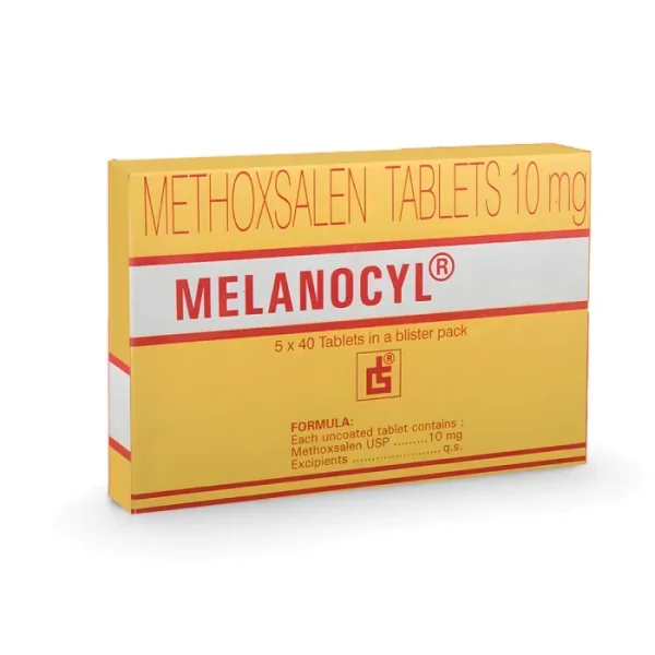 Melanocyl Tablet (Methoxsalen) is a medicine used along with controlled ultraviolet light-RX Supply