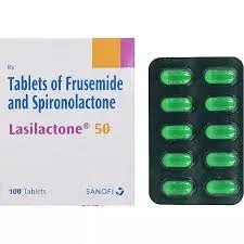 Lasilactone 50 mg Tablet (Furosemide 20mg/Spironolactone 50mg) is a combination medication -RX Supply