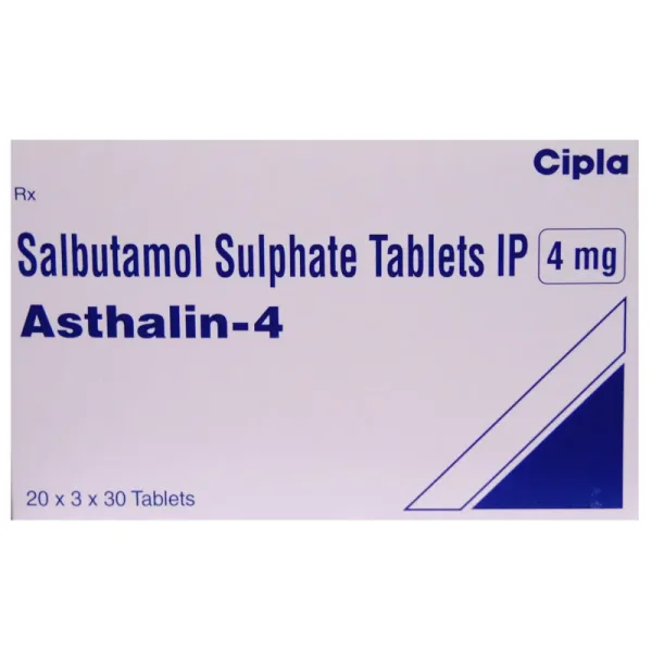 Asthalin 4mg (Salbutamol) is used to relieve symptoms of asthma and chronic obstructive | RX Supply