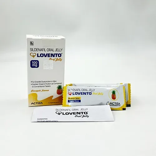 Lovento Oral Jelly Pineapple flavour is a pharmaceutical product to treat erectile dysfunction-RX Supply
