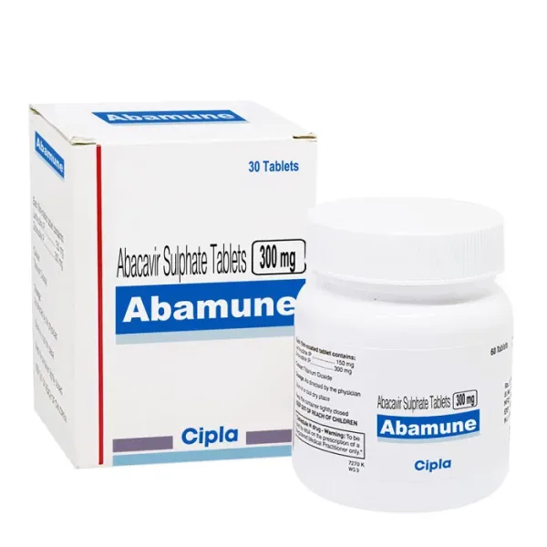 ABAMUNE 300 MG (ABACAVIR) is an antiviral medicine used to treat HIV infection in adults.