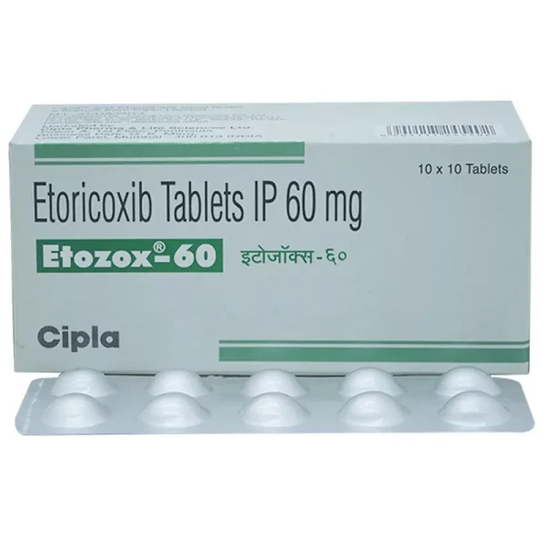 Etozox 60 Mg (Etoricoxib) is a pain-relieving medicine. It is used for relieving moderate pain | RX Supply