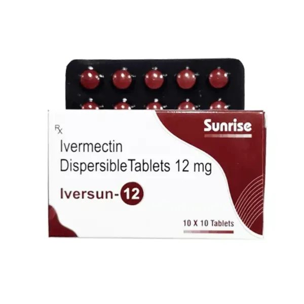 Iversun 12mg Tablet DT is an antiparasitic medication. It is used to treat parasitic infections of your intestinal tract, ski