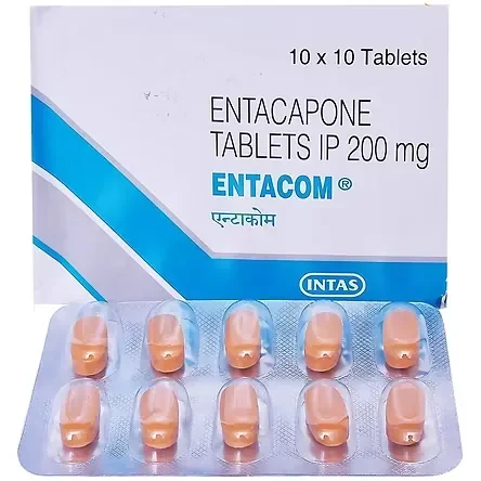 Entacom 200mg Tablet is used in the treatment of Parkinson's disease./RX Supply