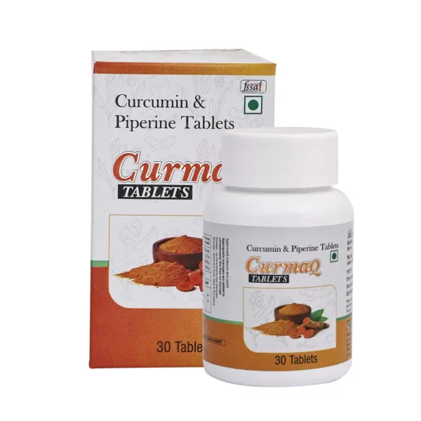 CurmaQ Curcumin with Piperine 500 mg Tablets (Ultra Pure)