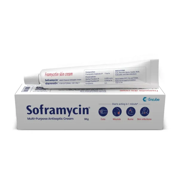 Soframycin Cream (Framycetin Sulphate) Multi-Purpose Antiseptic Cream for Cuts-RX Supply
