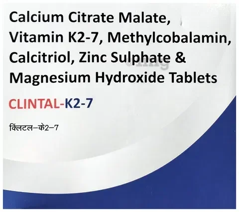 Clintal-K2 7 Tablet It is a health supplement formulated with calcium, vitamin K2-7 and vitamin D3