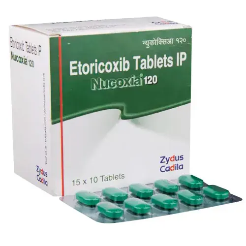 Nucoxia (etoricoxib) is a prescription nonsteroidal anti-inflammatory drug (NSAID) that is used to treat pain and inflammatio