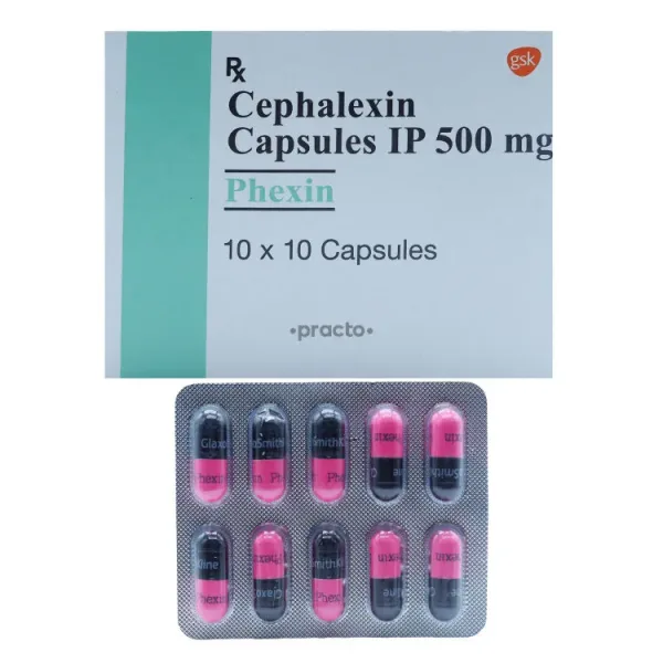 Cephalexin 500MG (Phexin) is an antibiotic used to treat various bacterial infections-RX Supply