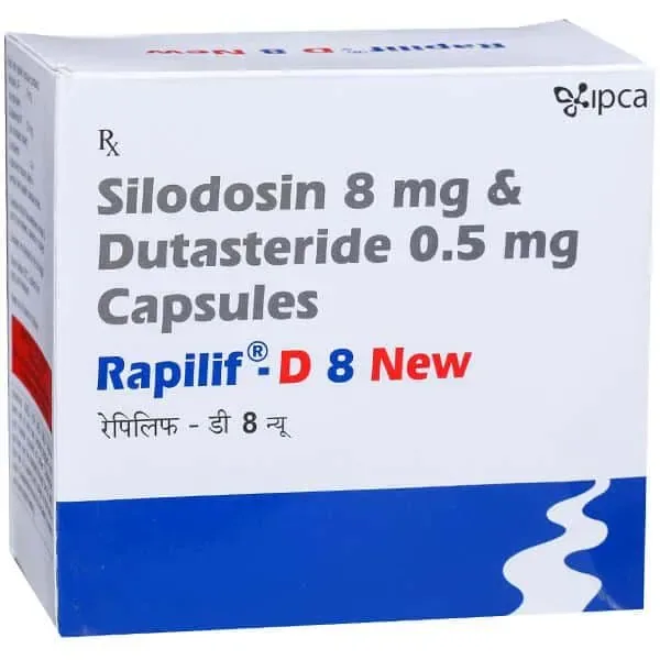 Rapilif D 8 New Capsule (Silodosin 8mg/Dutasteride 0.5mg) is a combination of two medicines-RX Supply