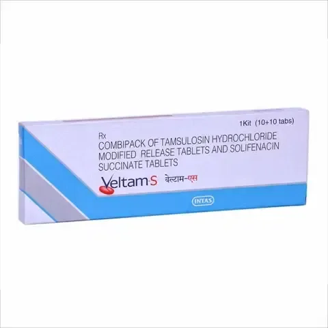 Veltam S Combipack Tablet (Tamsulosin 0.4 mg/Solifenacin 5 mg) is a combination of two-RX Supply