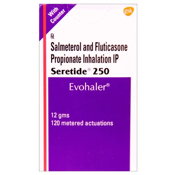 Seretide 250mcg Evohaler (Salmeterol/Fluticasone) is a combination of two medicines | RX Supply