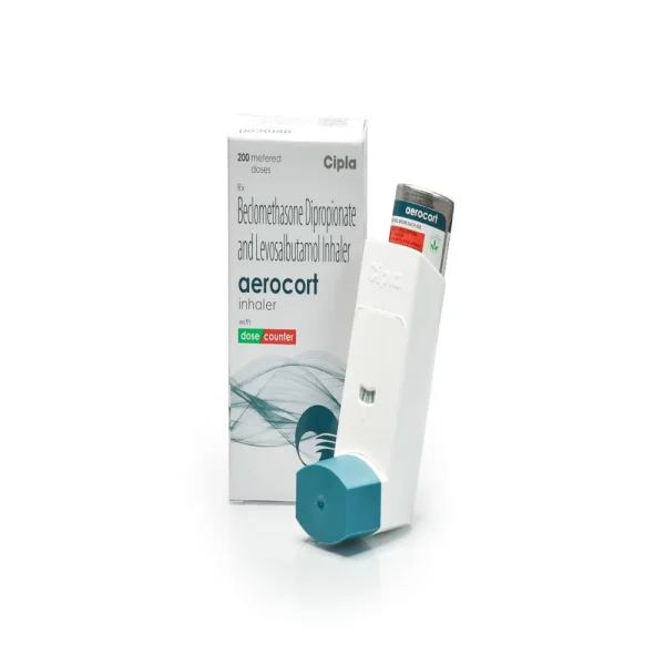 Aerocort Inhaler is used in the treatment of asthma (wheezing and shortness of breath).